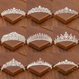 Aveuri Christmas Gift Bridal Tiara Hair Crown Wedding Hair Accessories For Women Silver Color Crown For Bridal Crowns And Tiara Women Accessories Gift