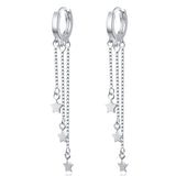 Christmas Gift Tassel Box Chain Star Bead Korean Long Drop Earring For Women Wedding Statement Jewelry eh729