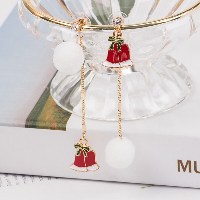 Christmas Gift Christmas Dangle Drop Earrings 2023 Trend  Earrings For Women  Golden Metal Party Jewelry Gifts Happy New Year 2023