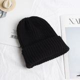 Women Knitted Hats Beanie Soft Wool Winter Warm Cap for Girls Fashion Solid Color Skullies Beanies Ladies Casual Bonnets Cap