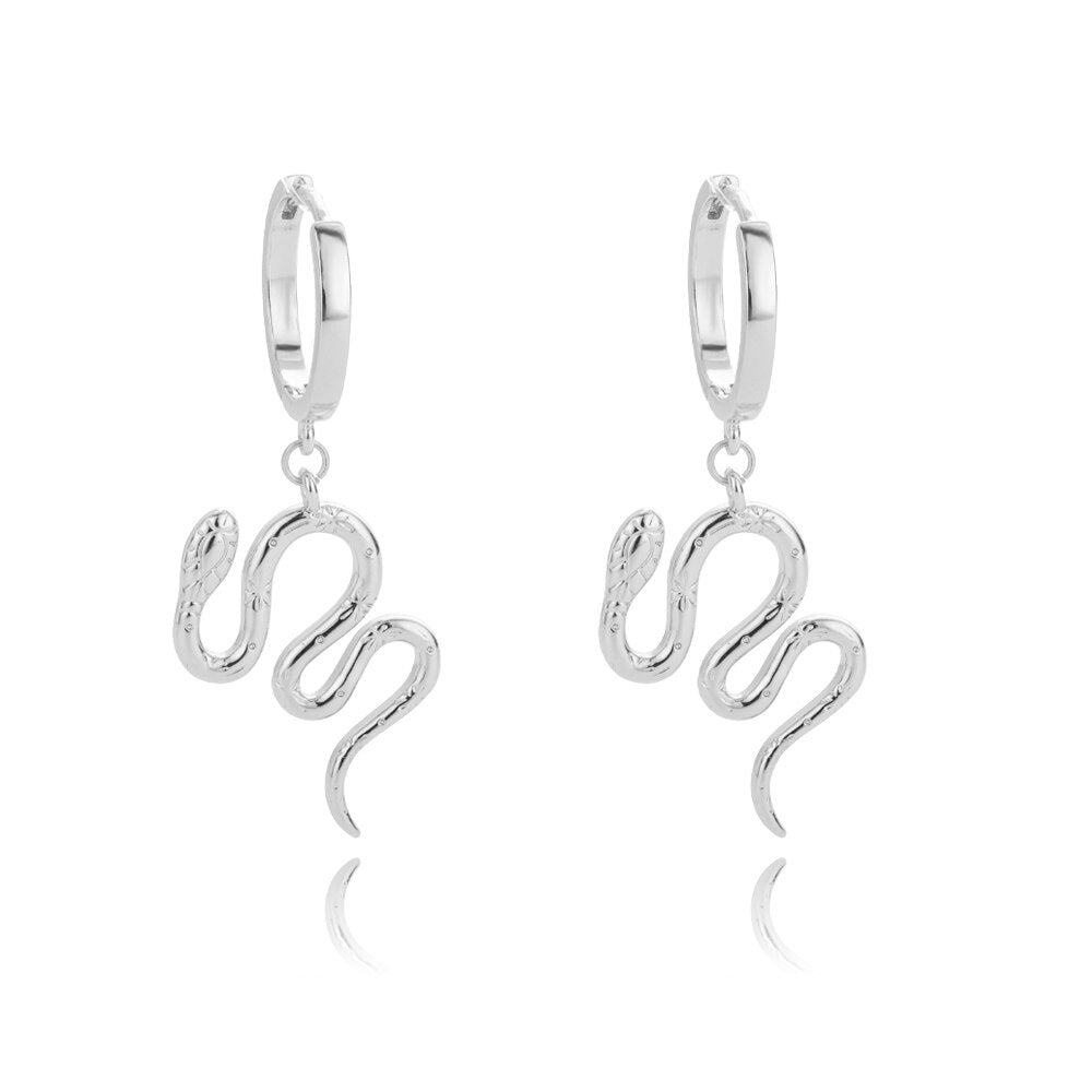 Snake Earrings For Women Stainless Steel Drop Snake Earring Fashion Rock Animal Bohemian Accessories Jewelry Gift Bijoux Femme