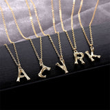 Aveuri Small Gold 26 Letter Necklace Hammered Metal Bamboo Alphabet A-Z Minimalist Initial Pendant Necklace Fashion Twist Chain Jewelry