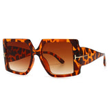 Aveuri Classic Oversized Square Sunglasses Women New Fashion Black Leopard Sun Glasses Female Gradient Vintage Big Shades UV400