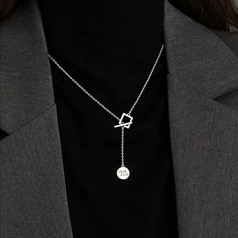 Christmas Gift 2023 New alloy Trendy Geometric Elements Necklace Luxury Round Pendants Women Choker Gift For Girl Fine Jewelry