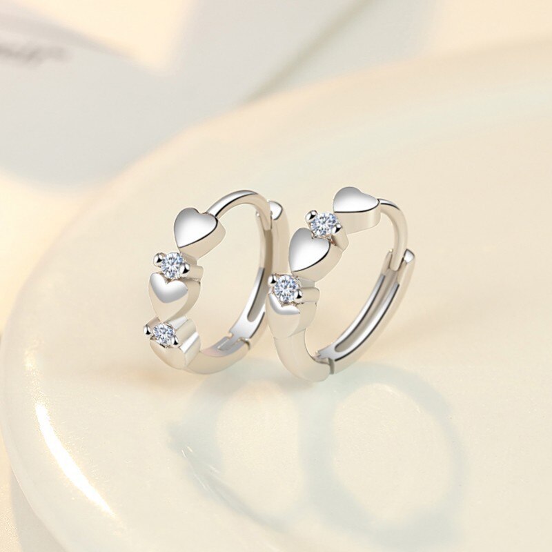 Christmas Gift Heart Stud Earrings For Women Gril Kids Bijoux Jewelry Pendientes Mujer Moda eh1343