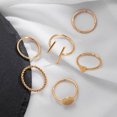 Aveuri 2023  Punk Fashion Rings For Women Men Gold Silver Color Ring Set Hiphop Simple Finger Rings Jewelry Party