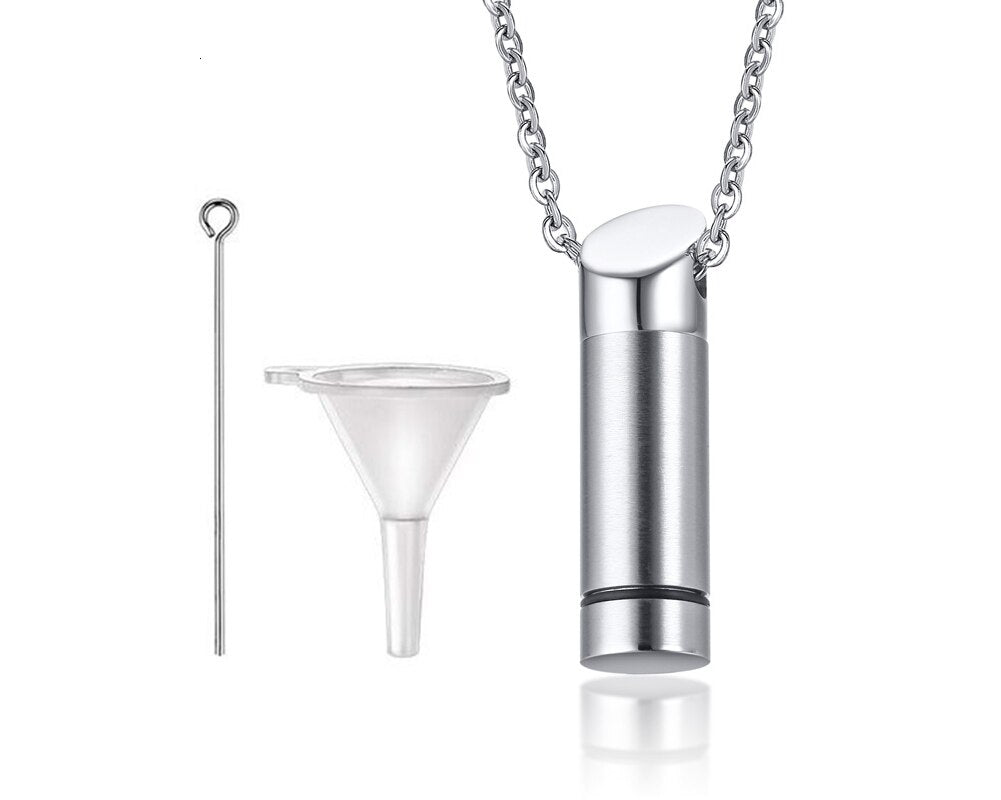 Openable Glass Vial Necklace Women Pendant Memorial Ash Bottle Cremation Pet Urn Jewelry