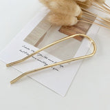 AVEURI New Japan Trendy Golden Silver Color Rose Gold Metal Geometric U Shape Fork Hairpins Headwear Accessories For Women