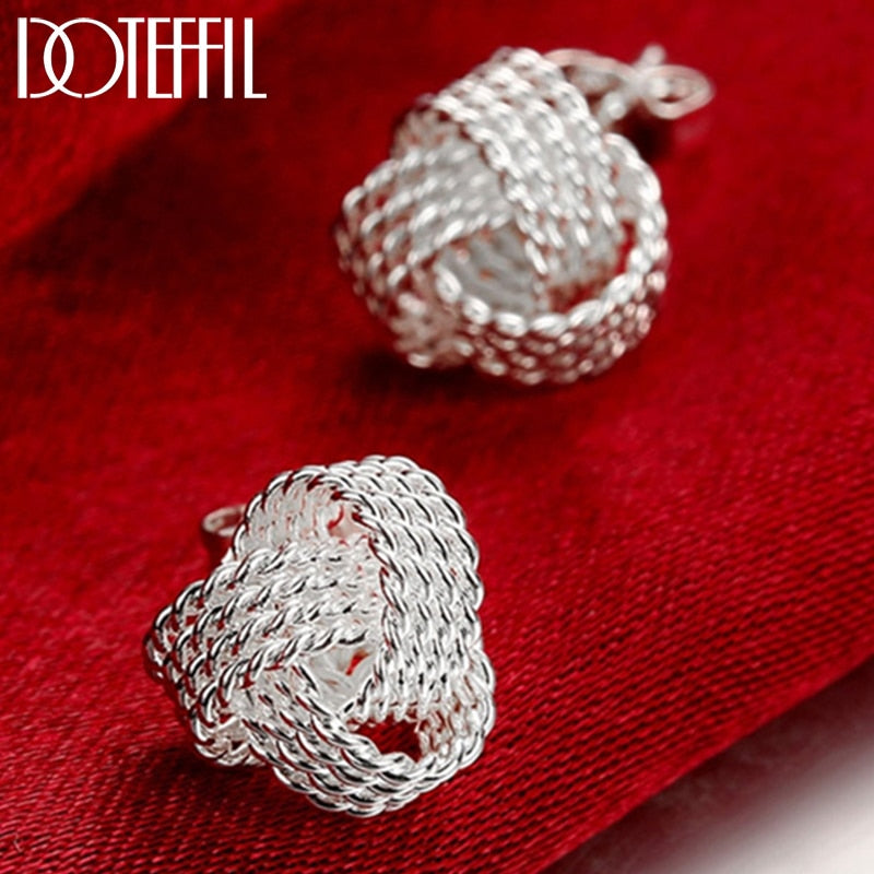Aveuri  alloy Distortion Network Stud Earring For Women Fashion Charm Wedding Engagement Party Jewelry