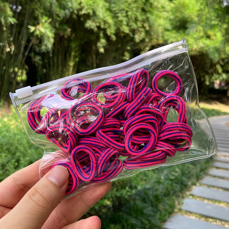 Back to school 2023 AVEURI Girl Candy Color Hair Bands Small Elasticity Rubber Band Nylon Thickened Headband Children Ponytail Fixer Baby Hair Accessories