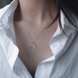 SUMENG New Arrival 2023 Fashion Sweet Moon Silver Plated Jewelry Temperament Crescent Clavicle Chain Pendant Necklaces For Women