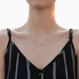 Christmas Gift Trendy Simple X Pendants Zircon Necklaces Wedding Gift for Women Fine Jewelry Choker Necklace