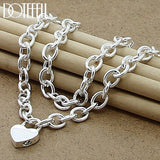 Aveuri Alloy Heart Lock Pendant Necklace 18 Inch Chain For Women Wedding Engagement Fashion Jewelry