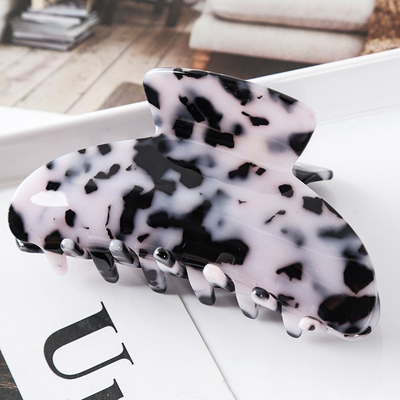 Aveuri Back to school High Quality Geometric Acetate Hair Claws Large Square Hair Crabs Clip Leopard Grain Hair Clamps For Women Hair Accessories