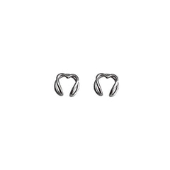 Aveuri  Korea Women's Silver Color Metal Geometric Heart Ear Cuff Stackable Simple C-Shape Ear Clip Earrings Aesthetic Jewelry Gift