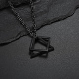 Christmas Gift 2023 Kpop Punk Male Square Triangle Pendants Necklace Indie Neck Chains For Men Grunge Long Necklaces Man Jewelry Gifts