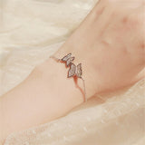 Christmas Gift Fashion Korean Link Chain Butterfly Charm Bracelet &Bangle For Women Wedding Jewelry  SL116