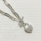 Aveuri Alloy Sweater Necklace OT Buckle Accessories New Trendy Elegant Creative LOVE Heart Design Party Jewelry
