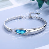 Christmas Gift alloy new bangle bracelet fashion female models cute vintage super flash wild blue jewelry