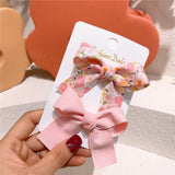 AVEURI Back to school preppy style 2023 New Korean Fashion Children's Floral Bow Duckbill Clip Sweet Girl Princess Simple Colorful Fabric Hairpins Hair Accessories