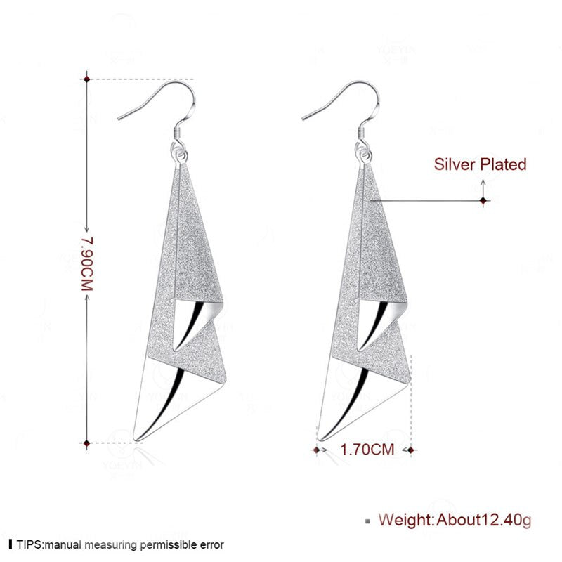 Aveuri  alloy Frosted Long Geometric Drop Earrings Charm Women Jewelry Fashion Wedding Engagement Party Gift