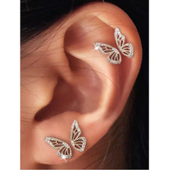 Aveuri Fashion Butterfly Stud Earrings for Women Trend Bohemian Small Piercing Girls Female Metal Earring Sweet Romantic Jewerly AM6000