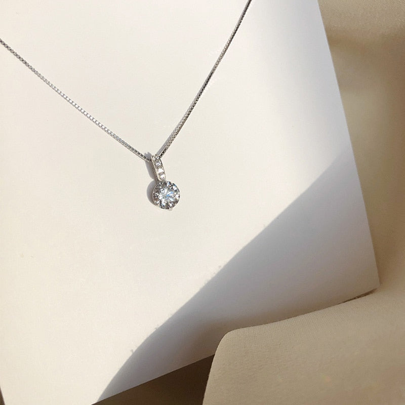 Christmas Gift Trendy  Zircon Necklaces Shiny Diamond PendantsFor Women Engagement Choker Fine Jewelry NK068