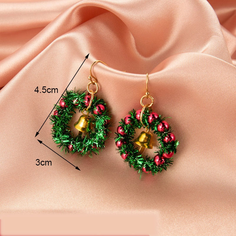 Christmas Gift New Trendy Statement Christmas Tree Earrings For Women Santa Claus Snowman Drop Earrings Jewelry Girls Christmas Gifts Wholesale