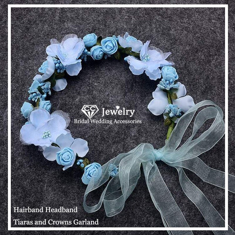 Aveuri Christmas Gift Flower Hairband Women Headband Jewelry Wedding Hair Accessories For Bride Bridesmaids Garland Party Beach Jewellry Gift su022