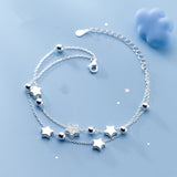 Christmas Gift Double Layer Zircon Star Round Bead Charm Bracelet&Bangle For Women Elegant Jewelry Pulseras sl220