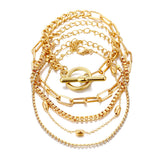 Aveuri Bohemian Tassel Bracelets for Women Jewelry Geometric Leaves Beads Layered Hand Chain Charm Bracelet Set