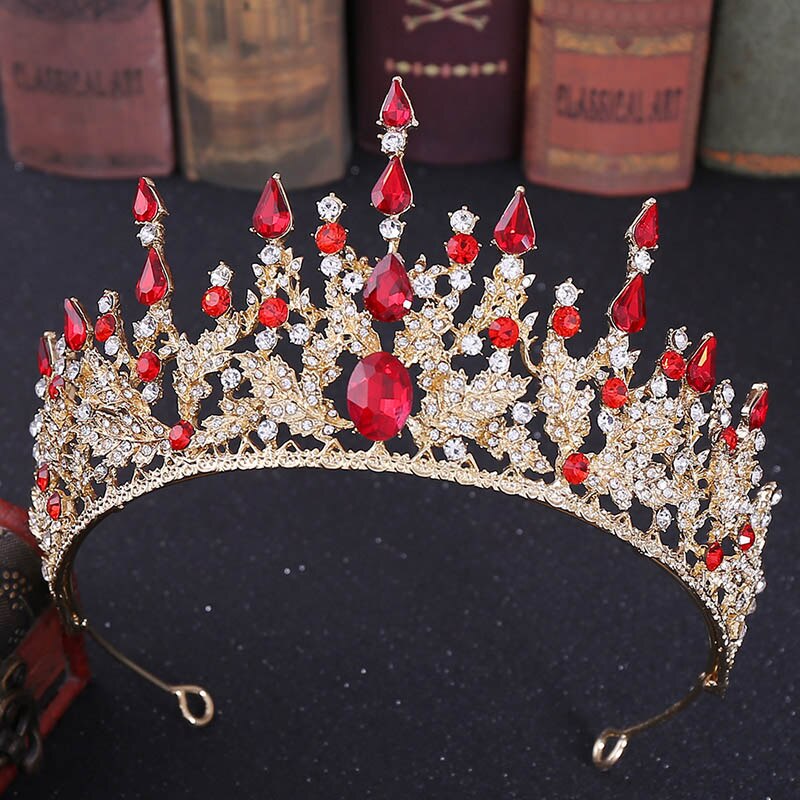 Aveuri Christmas Gift Vintage Baroque Headbands Crystal Luxury Tiaras Crowns Bride Headpieces Bridal Hair Jewelry for Women Wedding Hair Accessories