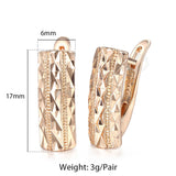 Trendsmax Cut Rectangle Girls Womens Stud Earrings 585 Rose Gold Geometric Snap Closure Trend Unusual Earring Fashion 2023 GE71