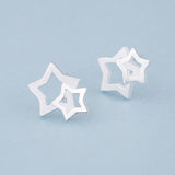 Christmas Gift Fashion Prevent Allergy Hollow Star Stud Earrings for Women Party Earrings Jewelry Accessories Brincos pendientes A133