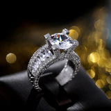 Aveuri Gorgeous Big Cubic Zircon Rings for Women Wedding Anniversary Gift Noble Female Party Ring Brilliant Fashion Jewelry
