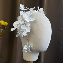 Wedding Hair Accessories White Flower Headbands Hairbands Tiaras Beaded Riborn Floral Headdress Bridal Headware diademas