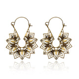 Graduation gift Aveuri Vintage Antique Silver Color Dangle Earring Geometric Ethnic Style Flower Carving Drop Earring for Women Girl Jewelry