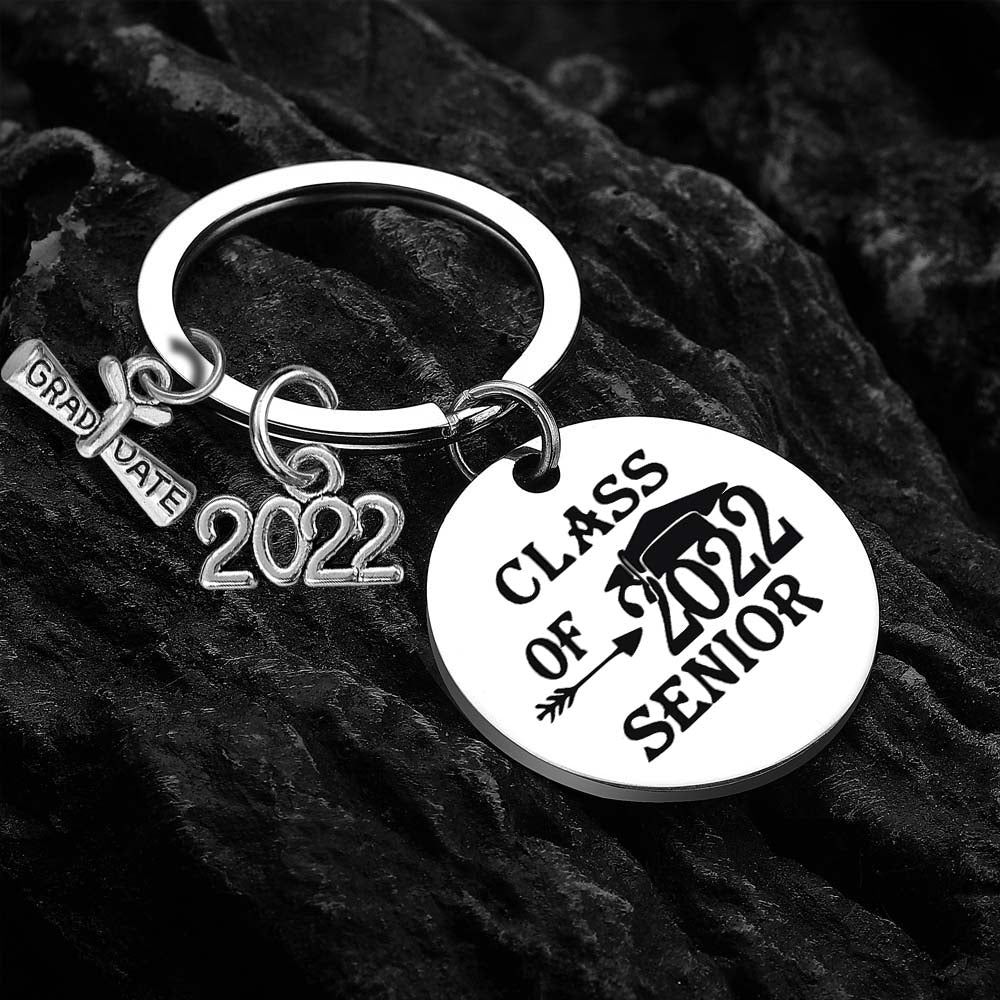 Graduation gifts 2022 Fashion Stainless Steel Keychain Lettering Class Of 2022 Key Chain Graduate pendant Inspirational Gift DIY Custom Wholesale
