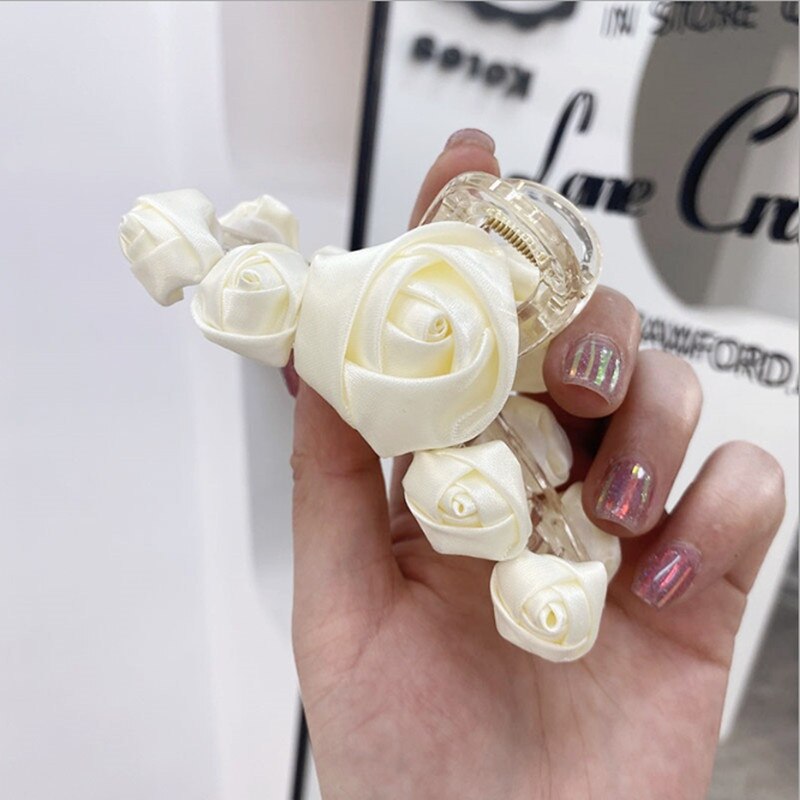 Three-dimensional flower hair claw fashion hair accessories women back head clips bath tray hairpin all-match boutique headwear