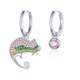AVEURI Fashion Chameleon Animal Earrings Genuine Alloy Exquisite Colored Zircon Earrings for Women Luxury Jewelry