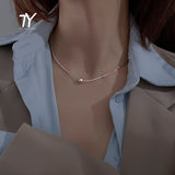 Christmas Gift New Simple Stainless Steel Silvery Bead Choker Necklace Korean Fashion Jewelry Gothic Girl's Sexy Clavicle Chain For Woman 2023