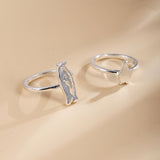 Aveuri Cute Penguin Ring Finger-Ring Couple Open Rings Accessories For Women Men Jewelry Ring Set Christmas Gift