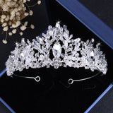 Baroque Luxury Crystal Beads Bridal Jewelry Sets Rhinestone Tiaras Crown Necklace Earrings Wedding African Beads Jewelry Set