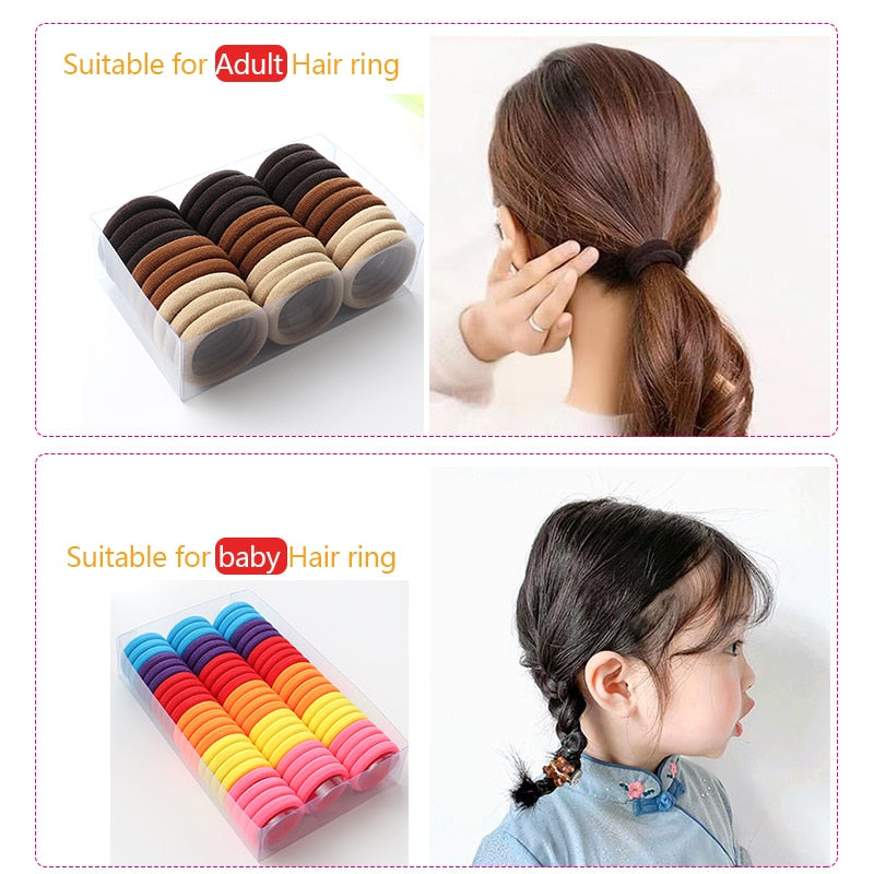 Back to school 2023 AVEURI 30/66Pcs Elastic Hair Bands For Girls Kids Rubber Band Ponytail Headband Hair Ties Headwear Scrunchies Hairband Hair Accessories
