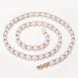 prom accessories prom accessories Aveuri Graduation gifts Elegant 6mm 10mm Big White Imitation Pearl Chain Necklace for Women Girls 585 Rose Gold Fashion Wedding Jewelry Gift 55cm CN33