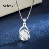 Christmas Gift alloy 2023 New Woman Fashion Jewelry High Quality Round Opal Agate Drop Pendant Necklace Length 45CM