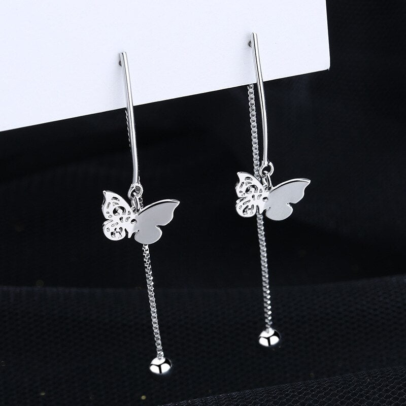 Christmas Gift alloy Butterfly Drop Earrings for Women Party Wedding Accessories Jewelry Brincos eh1081