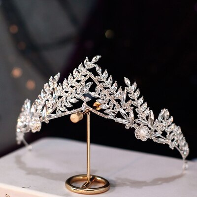 Bridal Rhinestone Headband Wedding Shinny Crown Crystal Crown Girl Tiaras Silver Color Hair Jewelry Diadem