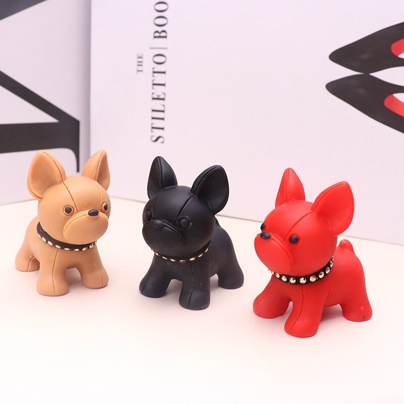 Aveuri Cute French Bulldog Doll Key Fob Accessories Wood Dog Pendant Toy Stereo Doll Paw Machine Doll Small Gift.