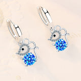 Christmas Gift alloy New Woman Fashion Jewelry Earrings Zircon Mouse Long Tassel Hollow Retro Hook Earrings